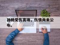haha体育官网-孙杨受伤离场，伤情尚未公布。